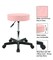 PU Leather Height-Adjustable Rolling Stool Chair for Drafting and Spa with Wheels in Pink